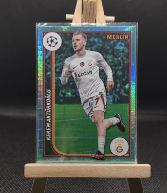 2023-24 Topps Merlin UCC Gavi #38 Refractor & Kerem Akturkoglu