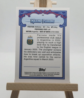 Maximo Perrone Argentina Team Set 2023 1st Bowman Rookie