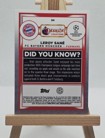 Leroy Sané Merlin Collection Trading Card - Bayern Munich /75