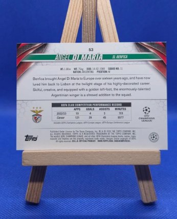Angel Di Maria Topps Uefa Club Competitions 2023/24 Benfica Pink Shimmer
