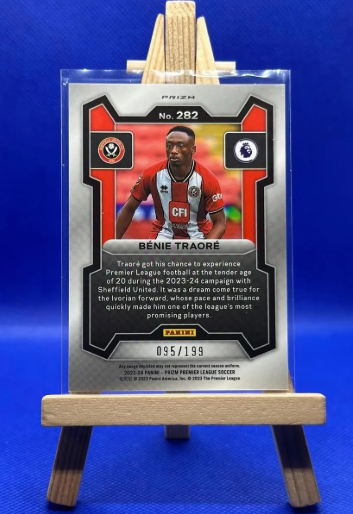 Benie Traore Panini Prizm 2024 Rookie /199 Sheffield United Red Prizm